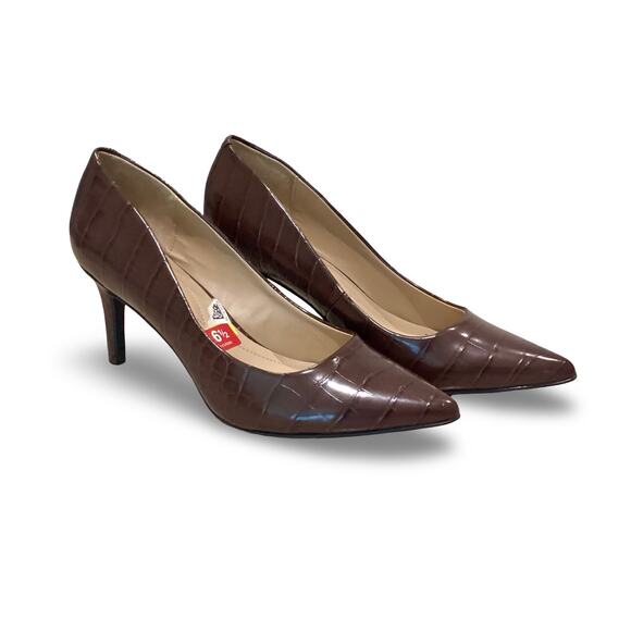 NWOT Alfani Womens Jeules Faux Leather Embossed Dress Pumps - Picture 1 of 7